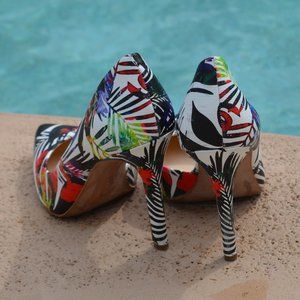 JESSICA SIMPSON FLORAL HEELS